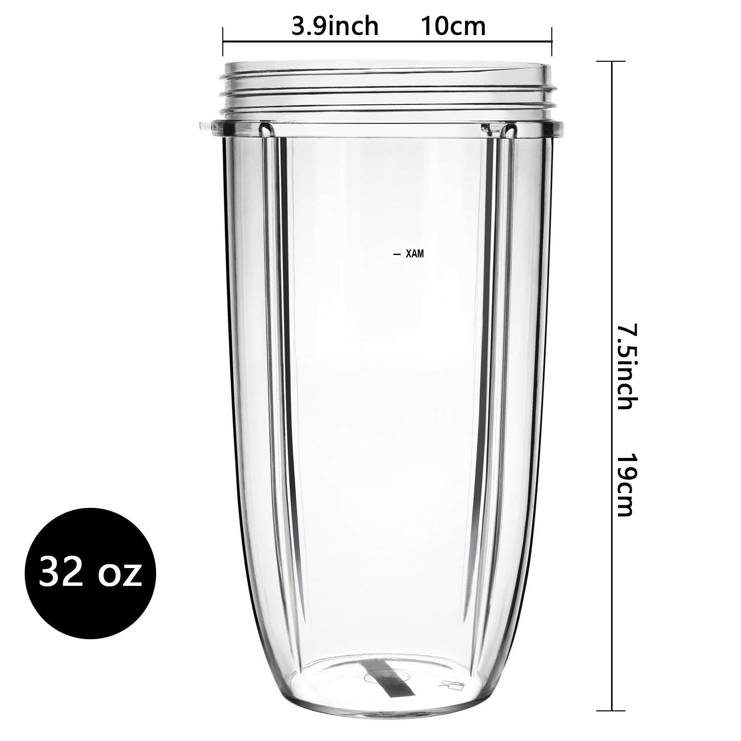 2 Pack 32 oz Tall Colossal Cup Oversized Huge Mug Compatible with  NutriBullet 600W 900W Blenders NB-101B NB-101S NB-201 - Felji