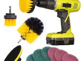 QUIENKITCH 10 Piece Drill Brush Attachments Set, Power Drill Scrub Brush Attachments, Drill Scrub Pads For Grout, Tiles, Sinks, Bathtub, Bathroom, Shower & Kitchen Surface