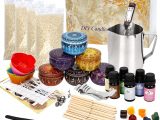 DIY Candle Making Kit, QUIENKITCH Beeswax Arts and Crafts DIY Tools Kit for Adults and Beginners Include Fragrance, Beeswax, Candle Wicks, Melting Pot, Tins, Dyes, Thermometer,Centering Devices,Mould